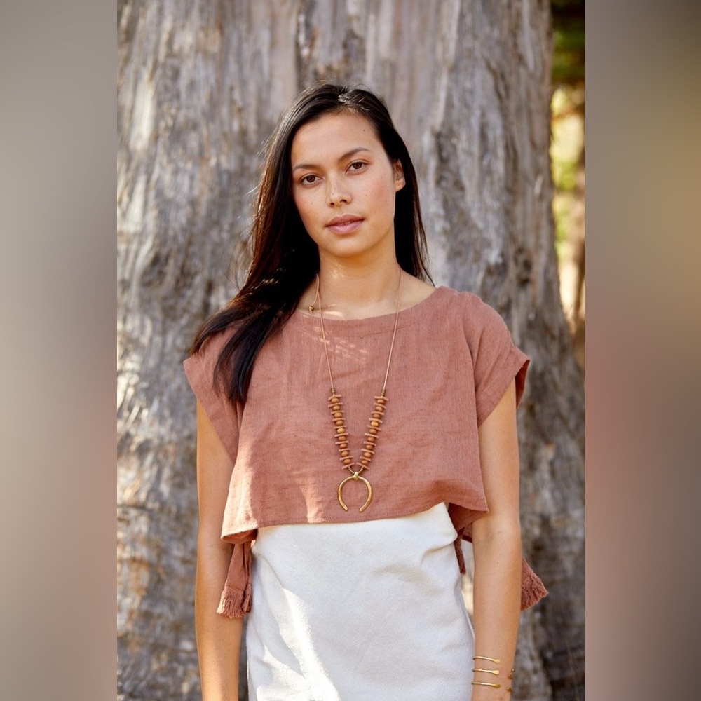 Marisa Mason brass and leather Chimayo necklace